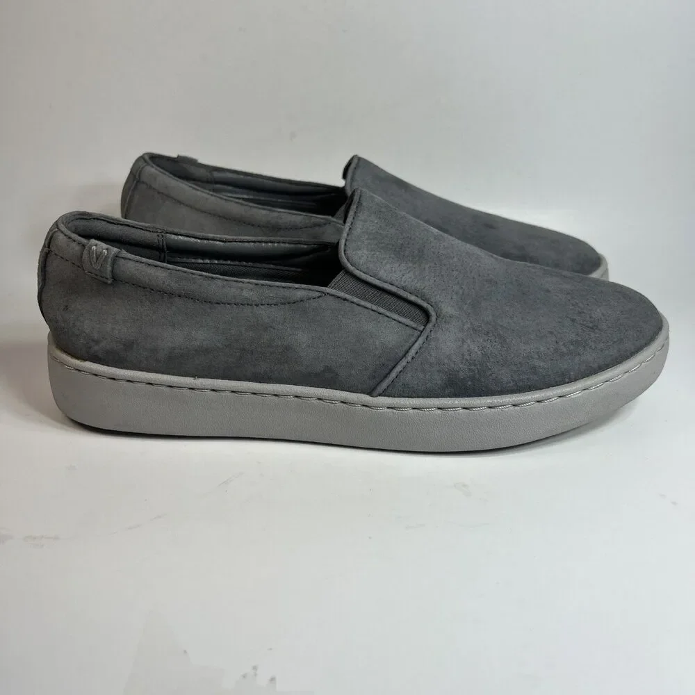 Vionic Women's Sneakers Size 8 Avery Pro Suede Slip On Vio Grip  Leather Gray